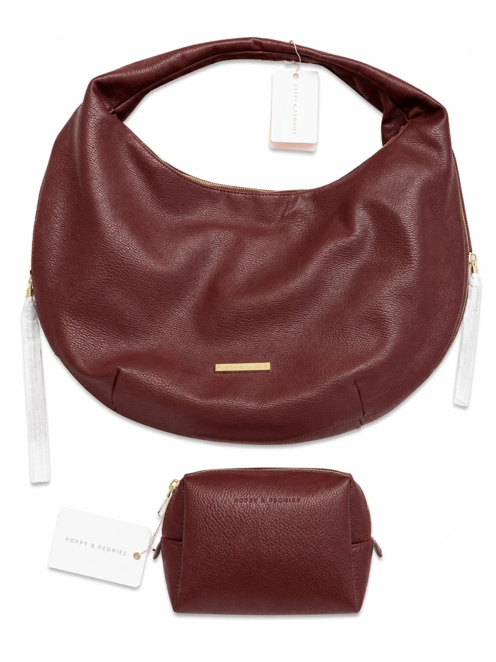 POPPY & PEONIES--BRAND NEW--BERRY HOBO with MATCHING COSMETIC CASE